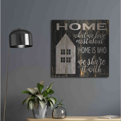 Luxe Metal Art 'Home is Who We Share It With' by Cindy Jacobs, Metal Wall Art,24x24
