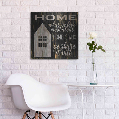 Luxe Metal Art 'Home is Who We Share It With' by Cindy Jacobs, Metal Wall Art,24x24