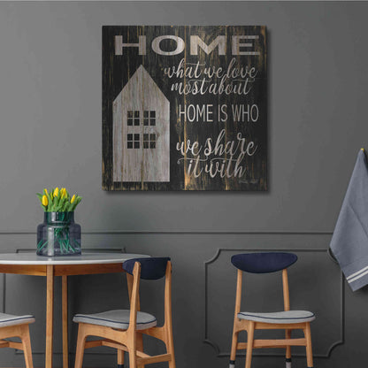 Luxe Metal Art 'Home is Who We Share It With' by Cindy Jacobs, Metal Wall Art,36x36