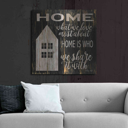 Luxe Metal Art 'Home is Who We Share It With' by Cindy Jacobs, Metal Wall Art,36x36