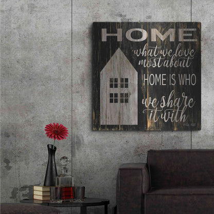 Luxe Metal Art 'Home is Who We Share It With' by Cindy Jacobs, Metal Wall Art,36x36