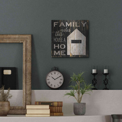 Luxe Metal Art 'Family Makes This House a Home' by Cindy Jacobs, Metal Wall Art,12x12