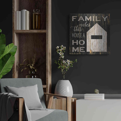 Luxe Metal Art 'Family Makes This House a Home' by Cindy Jacobs, Metal Wall Art,24x24