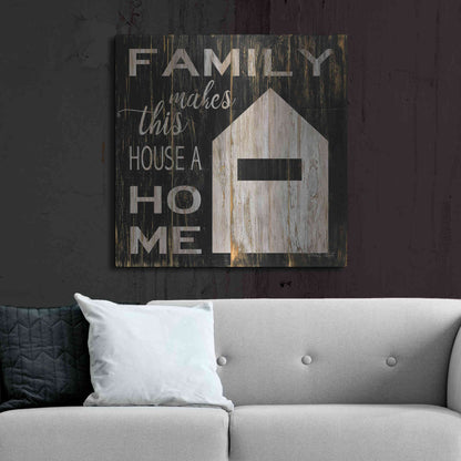Luxe Metal Art 'Family Makes This House a Home' by Cindy Jacobs, Metal Wall Art,36x36