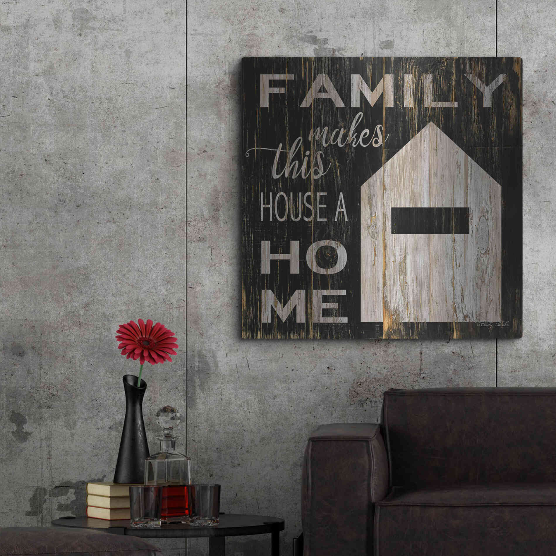 Luxe Metal Art 'Family Makes This House a Home' by Cindy Jacobs, Metal Wall Art,36x36
