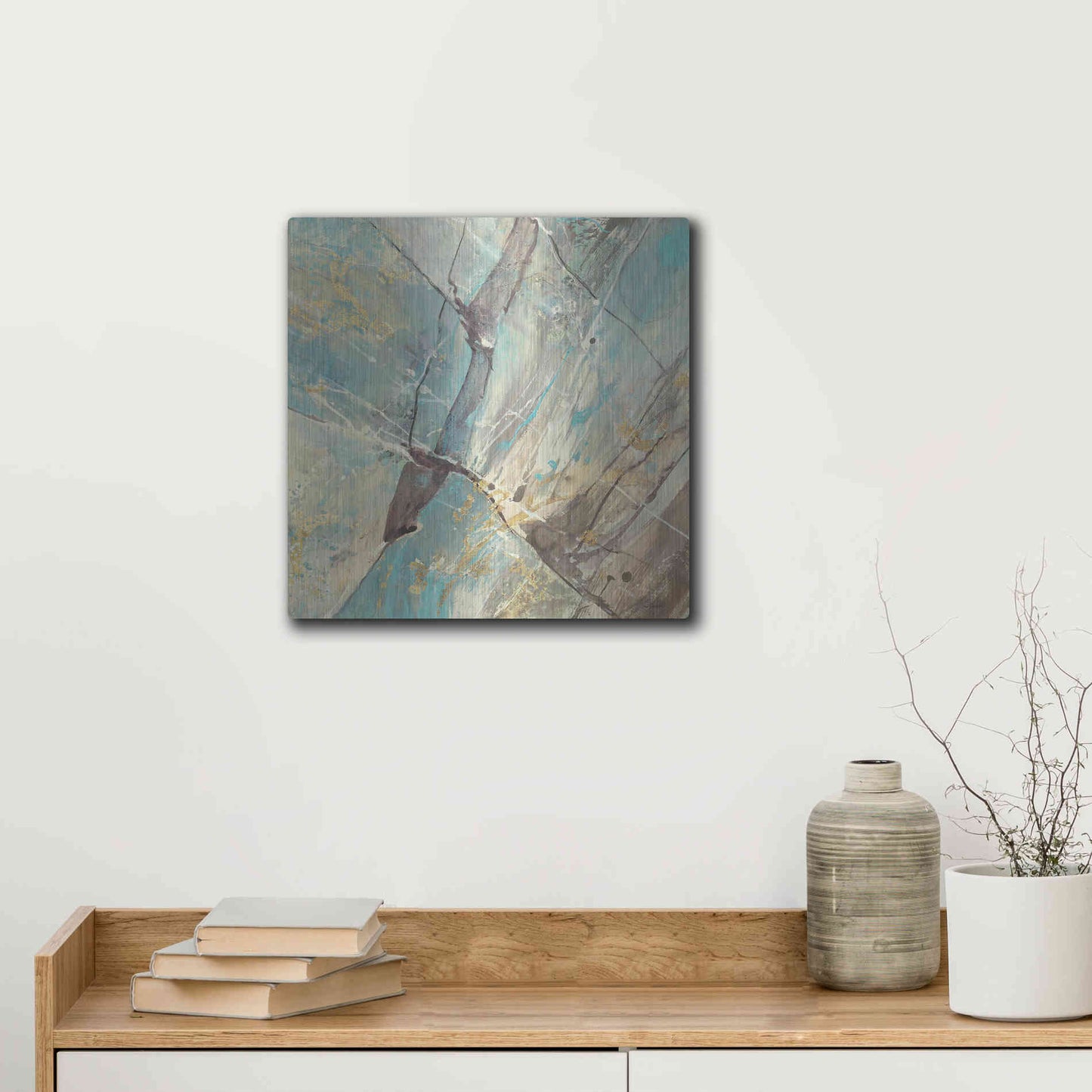 Luxe Metal Art 'Blue Water II' by Albena Hristova, Metal Wall Art,12x12