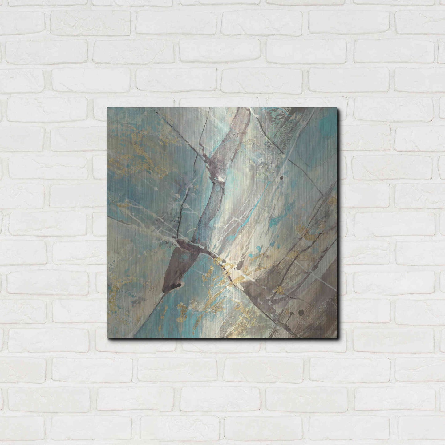 Luxe Metal Art 'Blue Water II' by Albena Hristova, Metal Wall Art,24x24