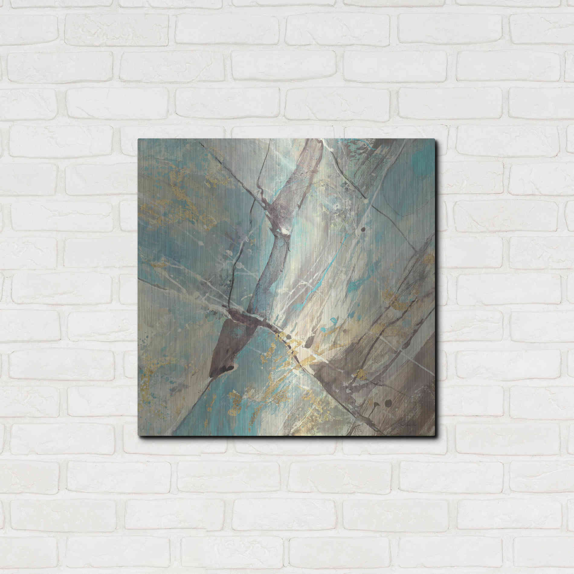 Luxe Metal Art 'Blue Water II' by Albena Hristova, Metal Wall Art,24x24