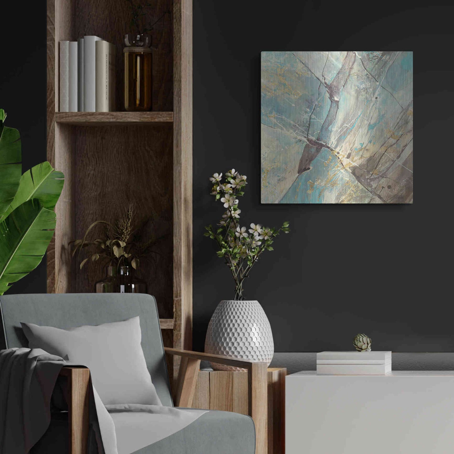 Luxe Metal Art 'Blue Water II' by Albena Hristova, Metal Wall Art,24x24