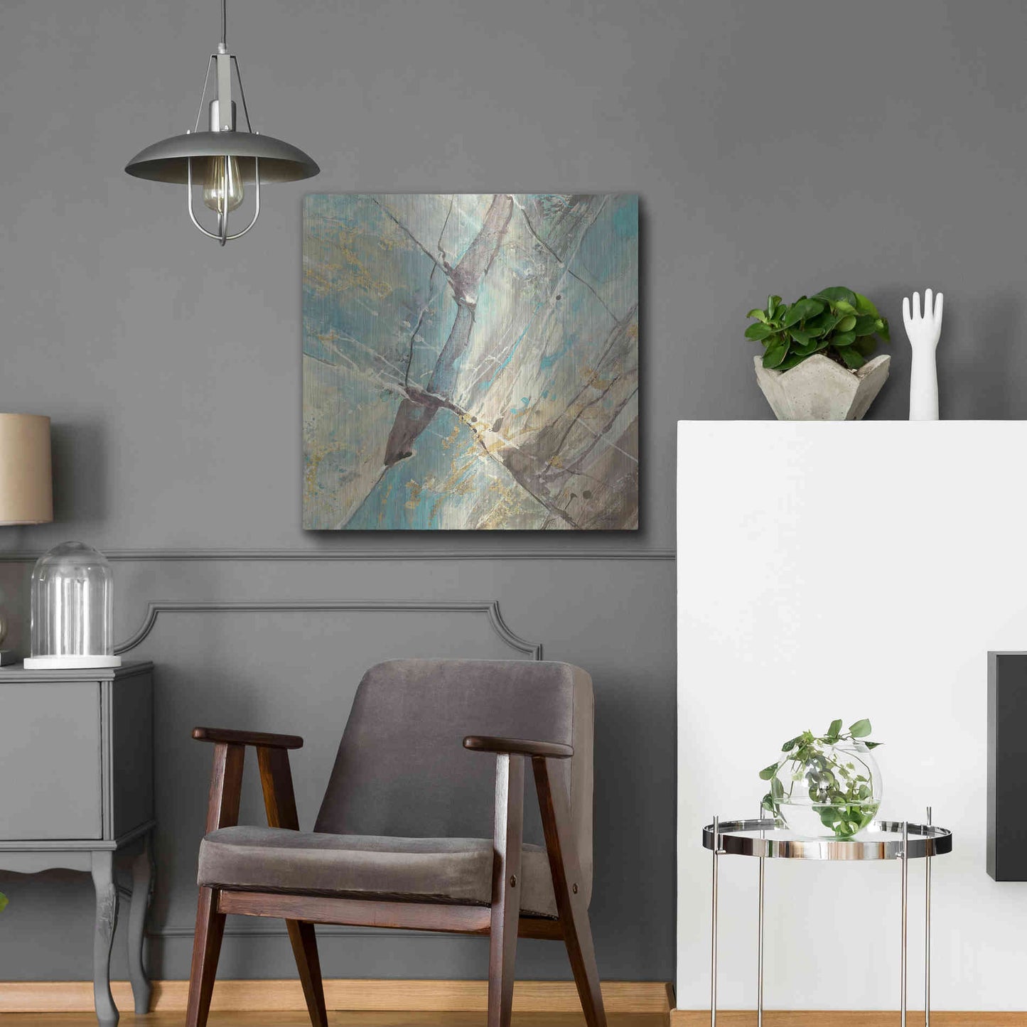 Luxe Metal Art 'Blue Water II' by Albena Hristova, Metal Wall Art,24x24