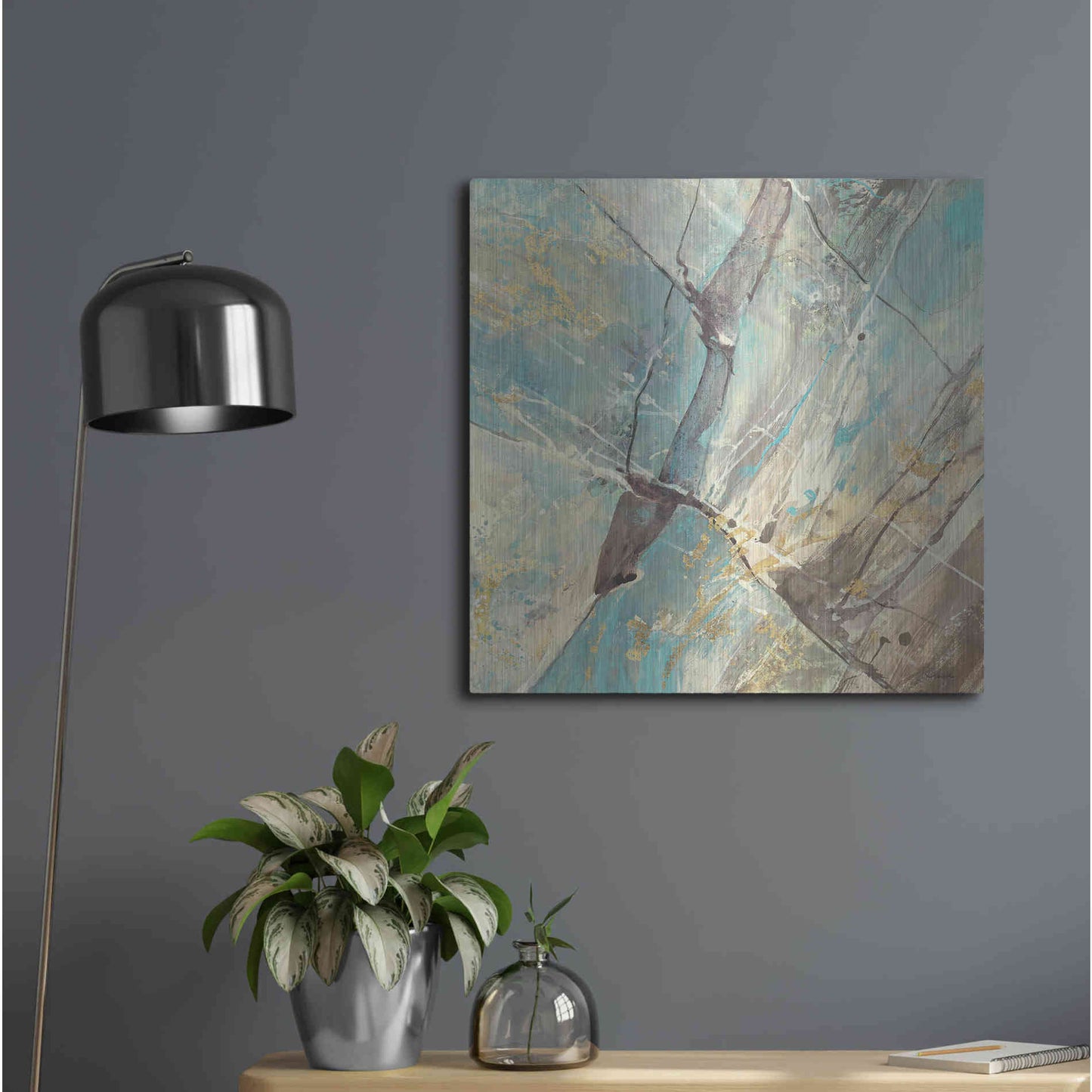 Luxe Metal Art 'Blue Water II' by Albena Hristova, Metal Wall Art,24x24