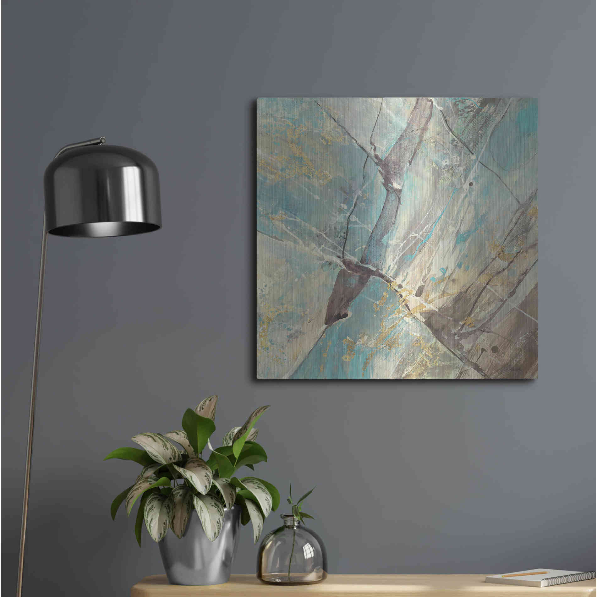 Luxe Metal Art 'Blue Water II' by Albena Hristova, Metal Wall Art,24x24