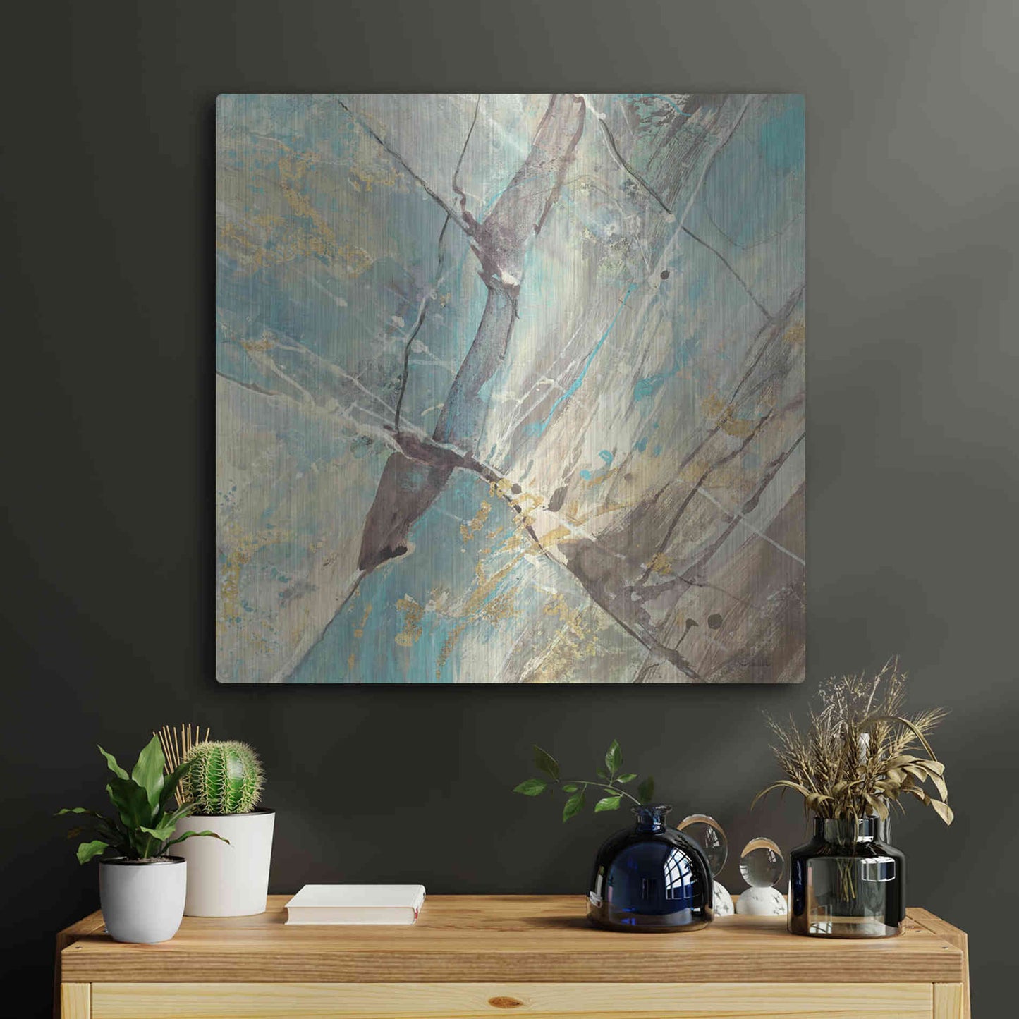 Luxe Metal Art 'Blue Water II' by Albena Hristova, Metal Wall Art,24x24