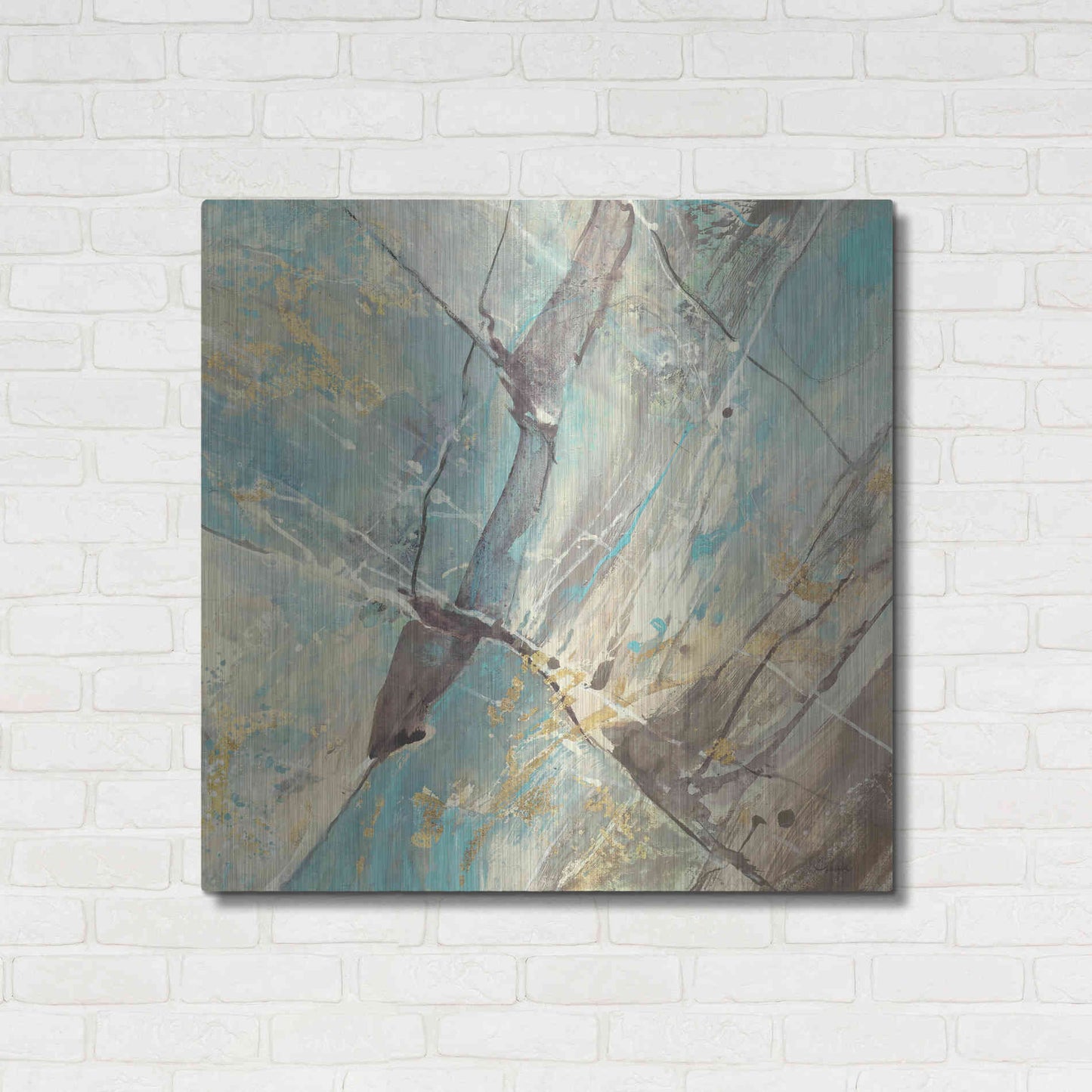 Luxe Metal Art 'Blue Water II' by Albena Hristova, Metal Wall Art,36x36