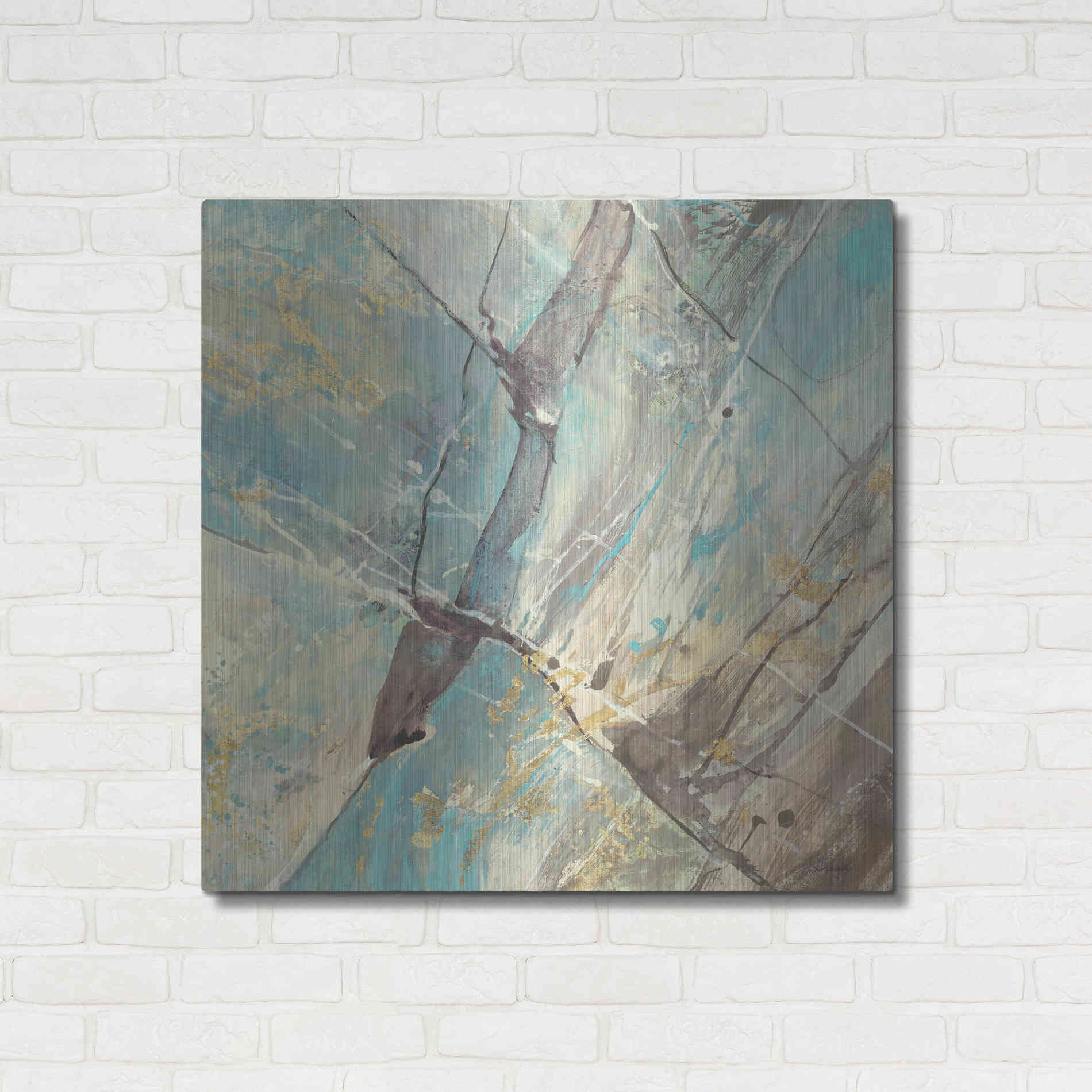 Luxe Metal Art 'Blue Water II' by Albena Hristova, Metal Wall Art,36x36