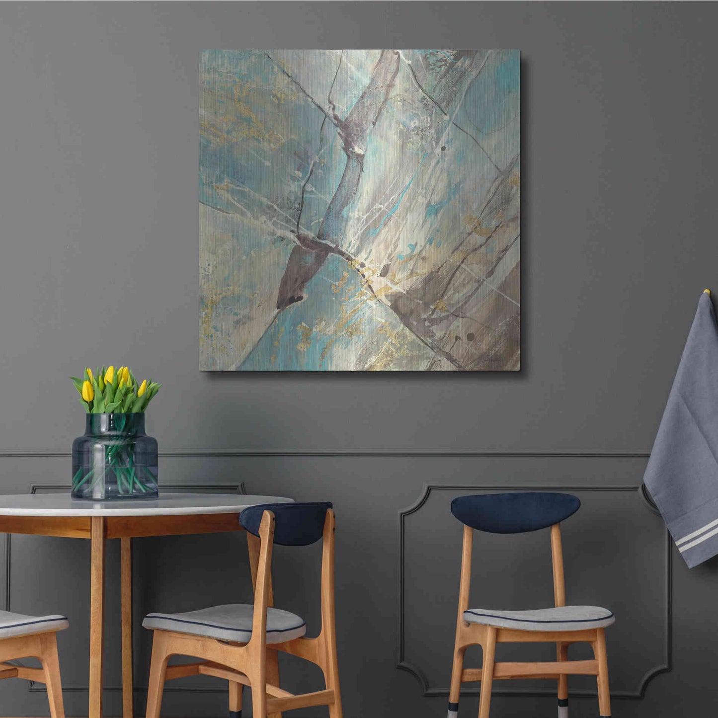 Luxe Metal Art 'Blue Water II' by Albena Hristova, Metal Wall Art,36x36
