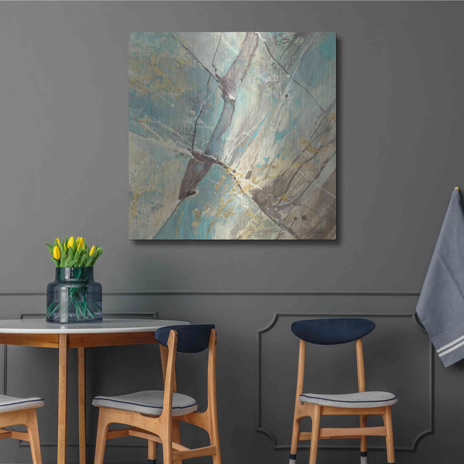 Luxe Metal Art 'Blue Water II' by Albena Hristova, Metal Wall Art,36x36