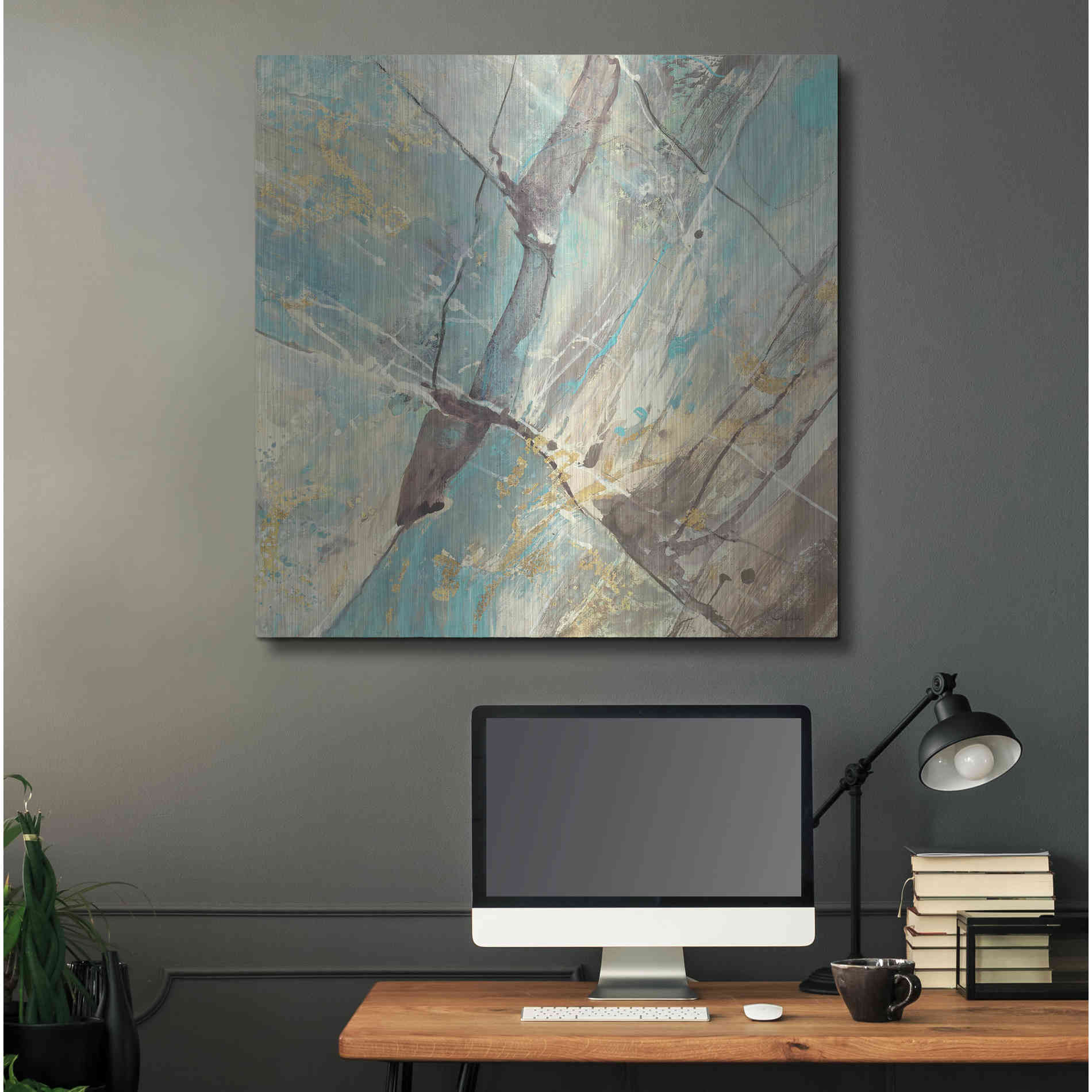 Luxe Metal Art 'Blue Water II' by Albena Hristova, Metal Wall Art,36x36