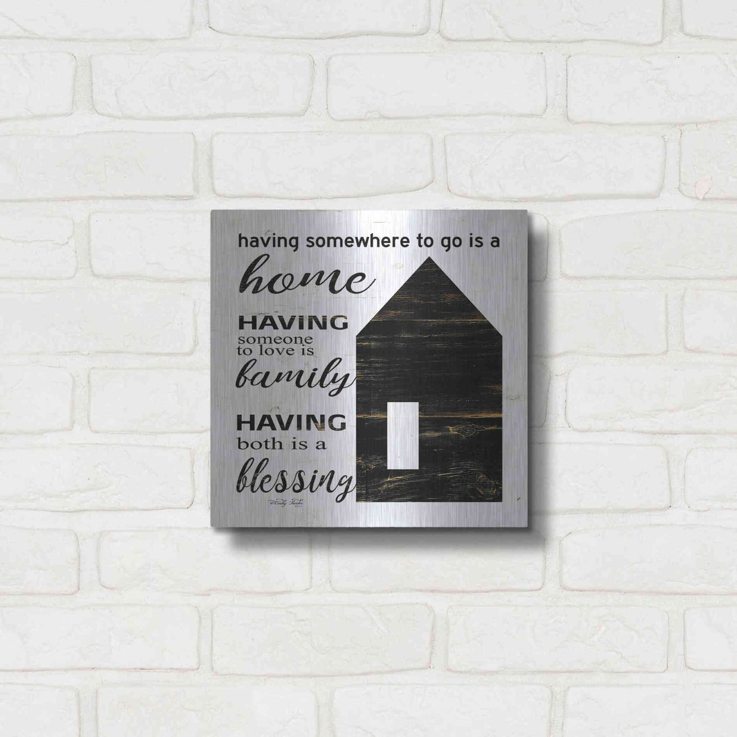 Luxe Metal Art 'A Blessing' by Cindy Jacobs, Metal Wall Art,12x12