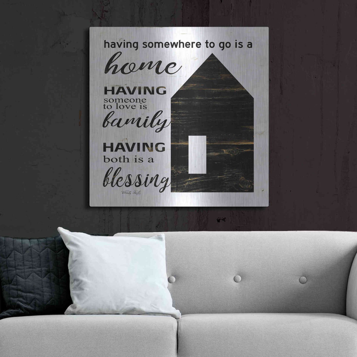 Luxe Metal Art 'A Blessing' by Cindy Jacobs, Metal Wall Art,36x36