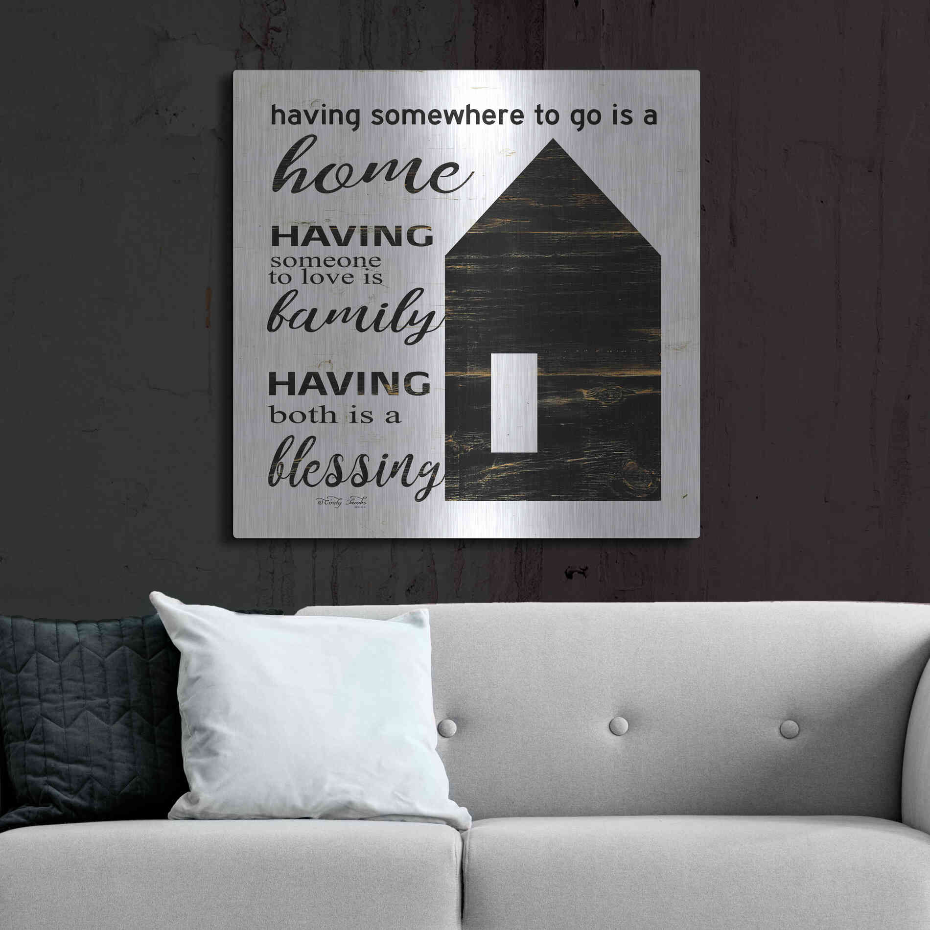 Luxe Metal Art 'A Blessing' by Cindy Jacobs, Metal Wall Art,36x36