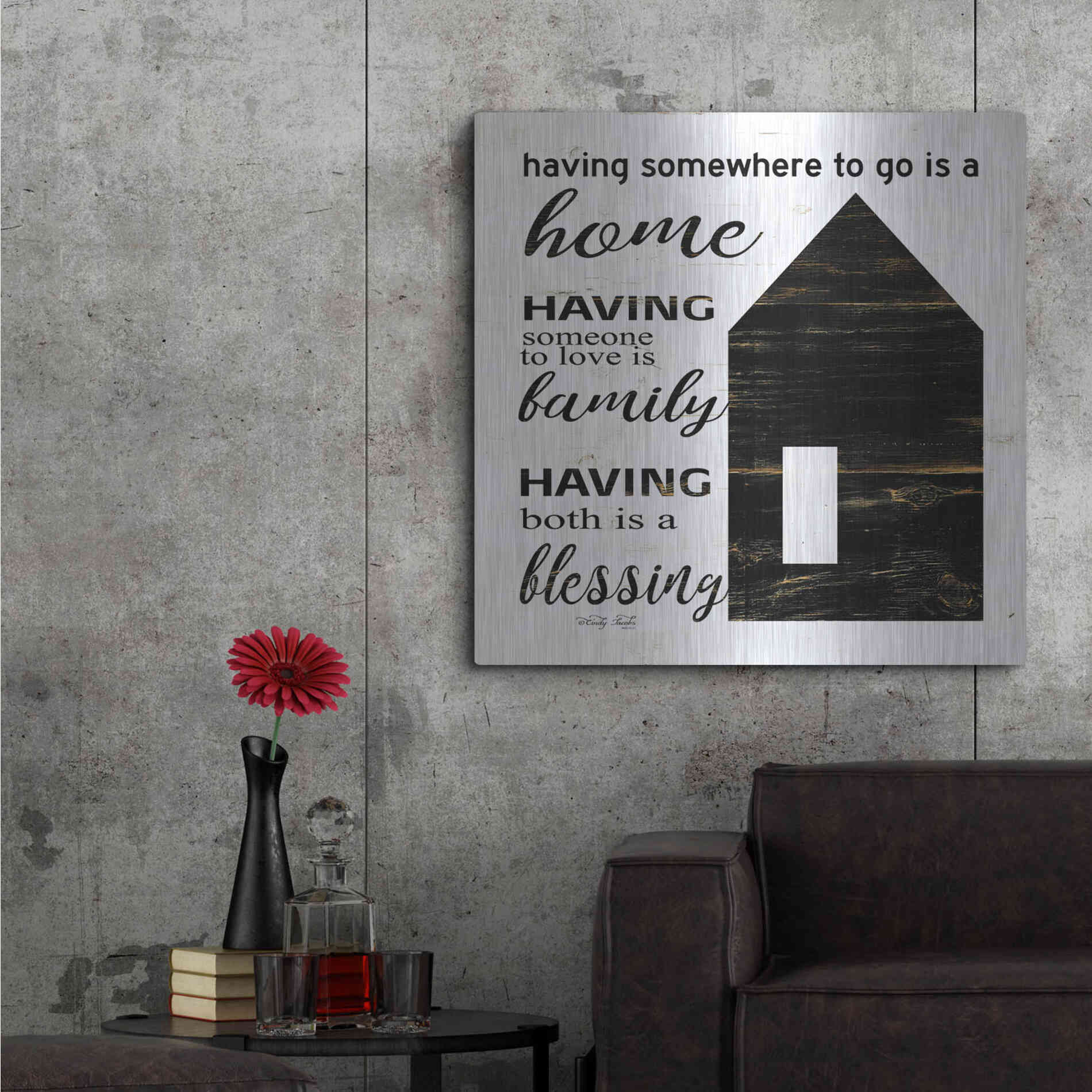 Luxe Metal Art 'A Blessing' by Cindy Jacobs, Metal Wall Art,36x36