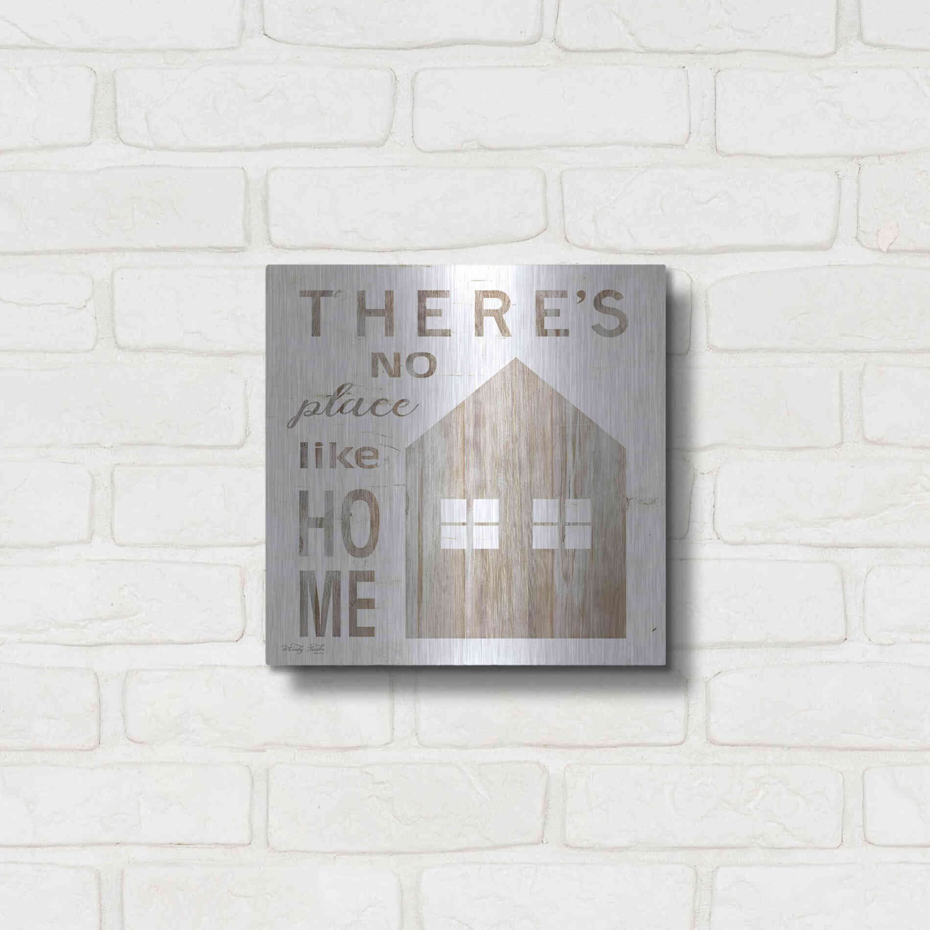 Luxe Metal Art 'There's No Place Like Home' by Cindy Jacobs, Metal Wall Art,12x12