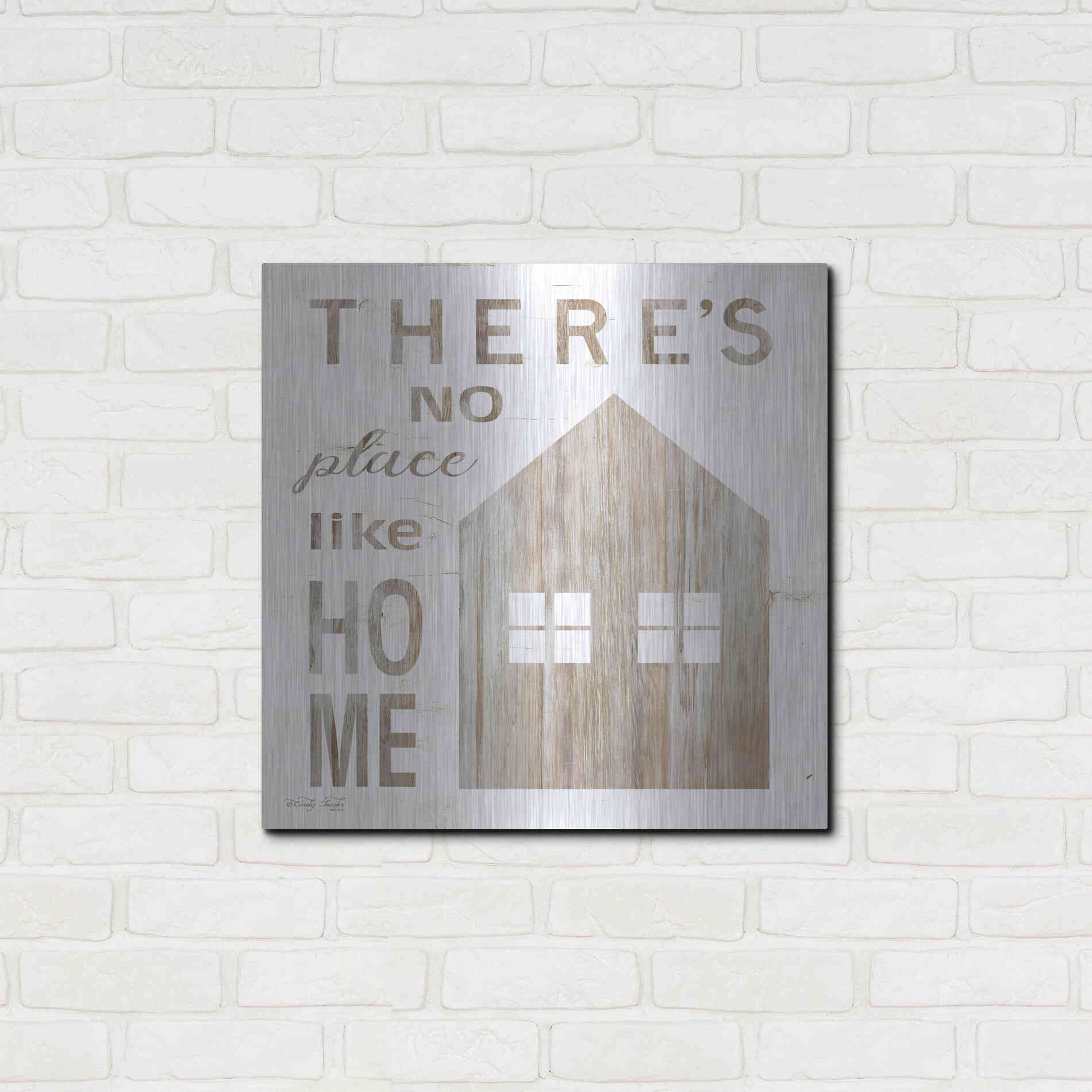 Luxe Metal Art 'There's No Place Like Home' by Cindy Jacobs, Metal Wall Art,24x24