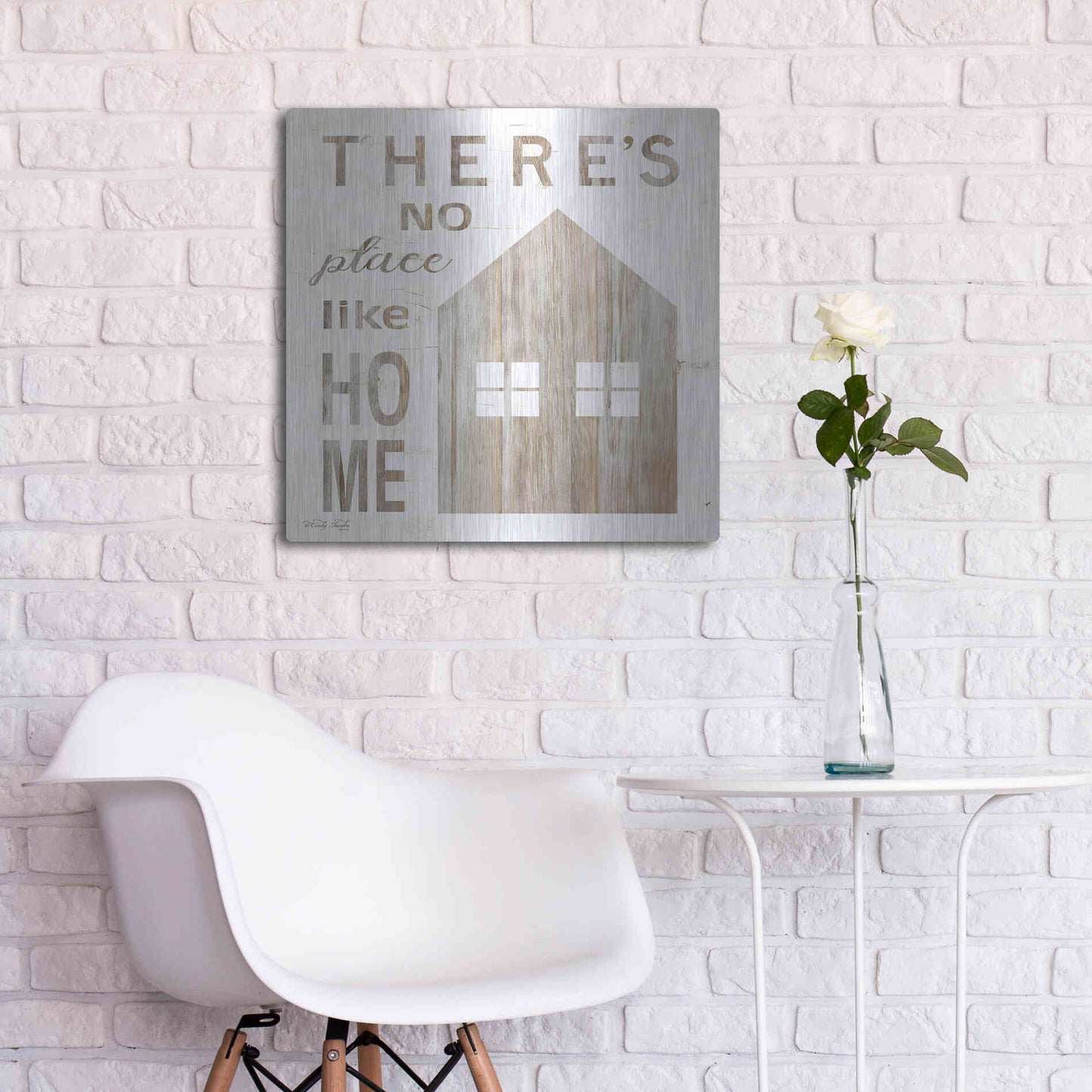 Luxe Metal Art 'There's No Place Like Home' by Cindy Jacobs, Metal Wall Art,24x24