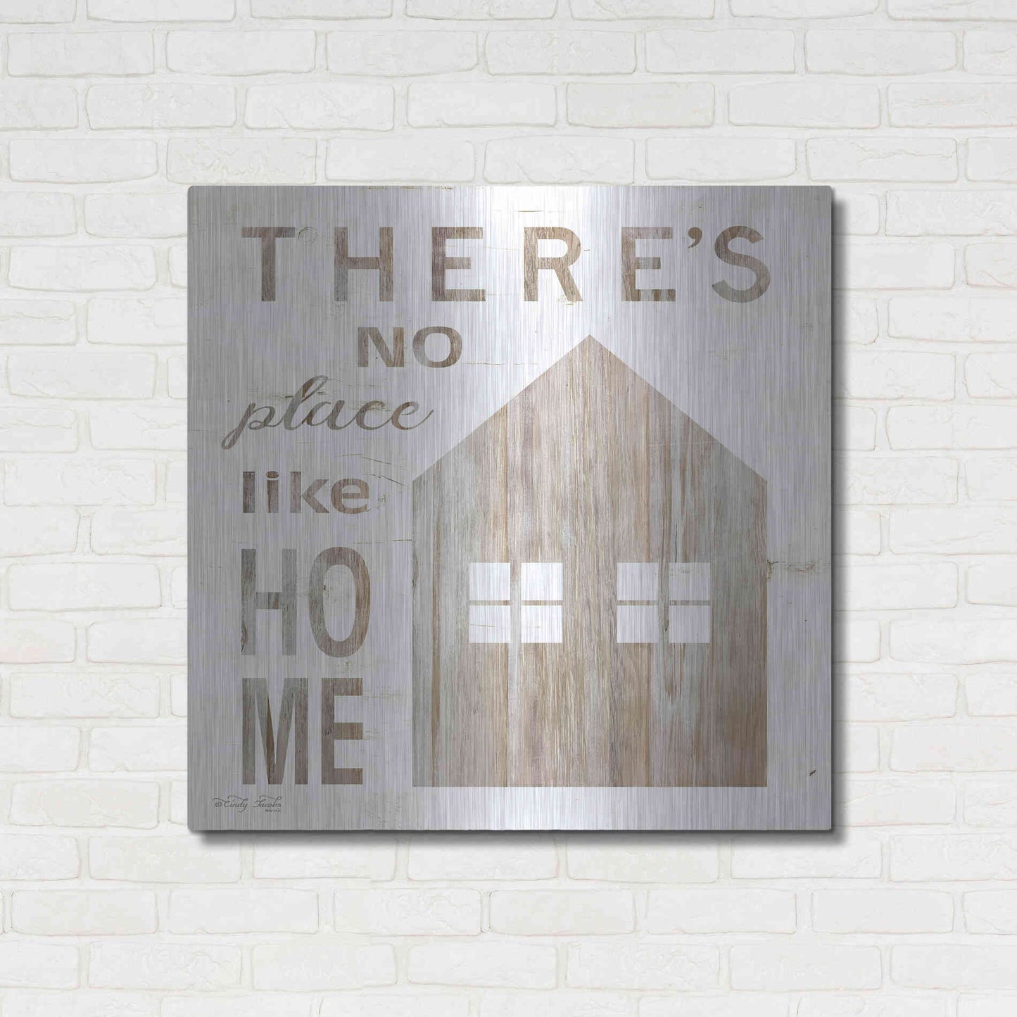 Luxe Metal Art 'There's No Place Like Home' by Cindy Jacobs, Metal Wall Art,36x36
