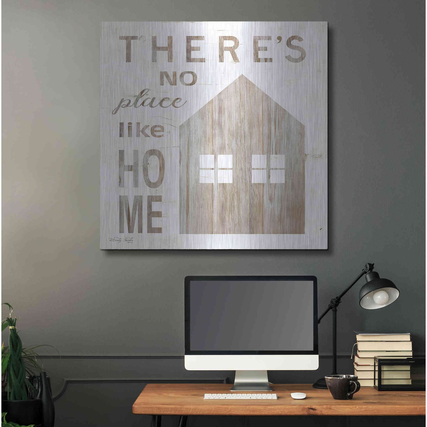 Luxe Metal Art 'There's No Place Like Home' by Cindy Jacobs, Metal Wall Art,36x36