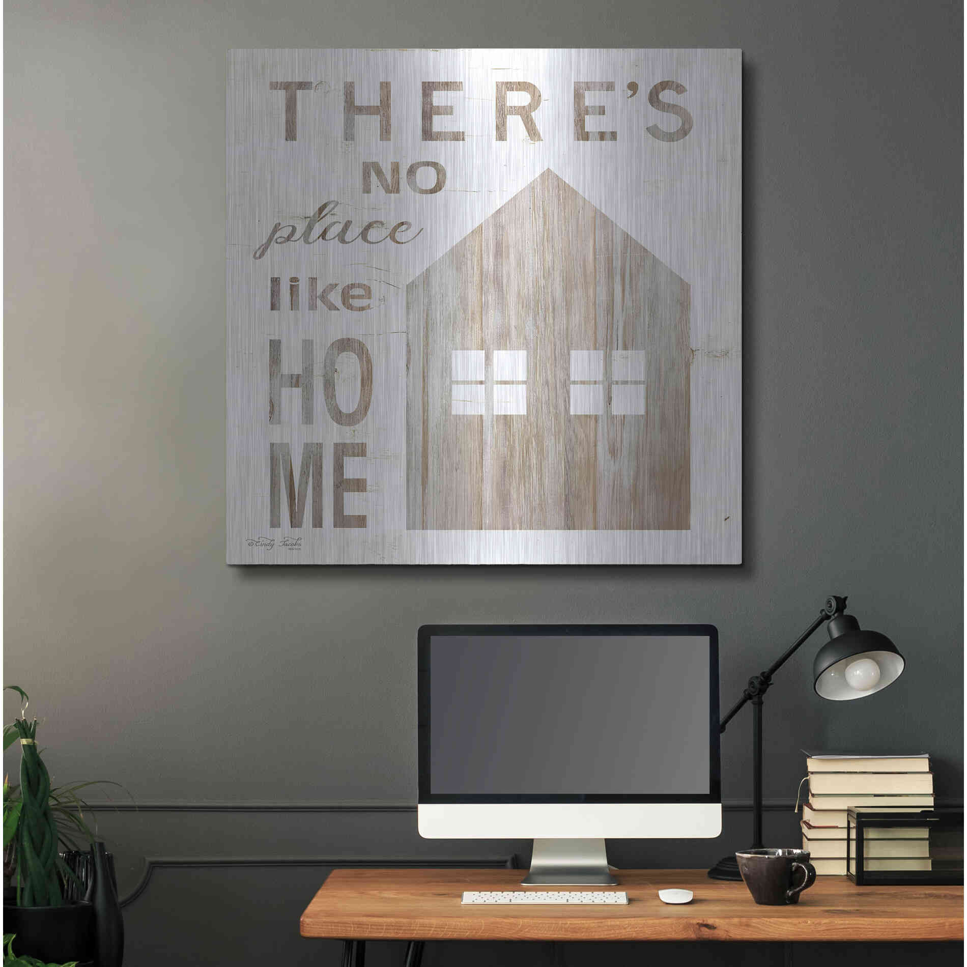 Luxe Metal Art 'There's No Place Like Home' by Cindy Jacobs, Metal Wall Art,36x36