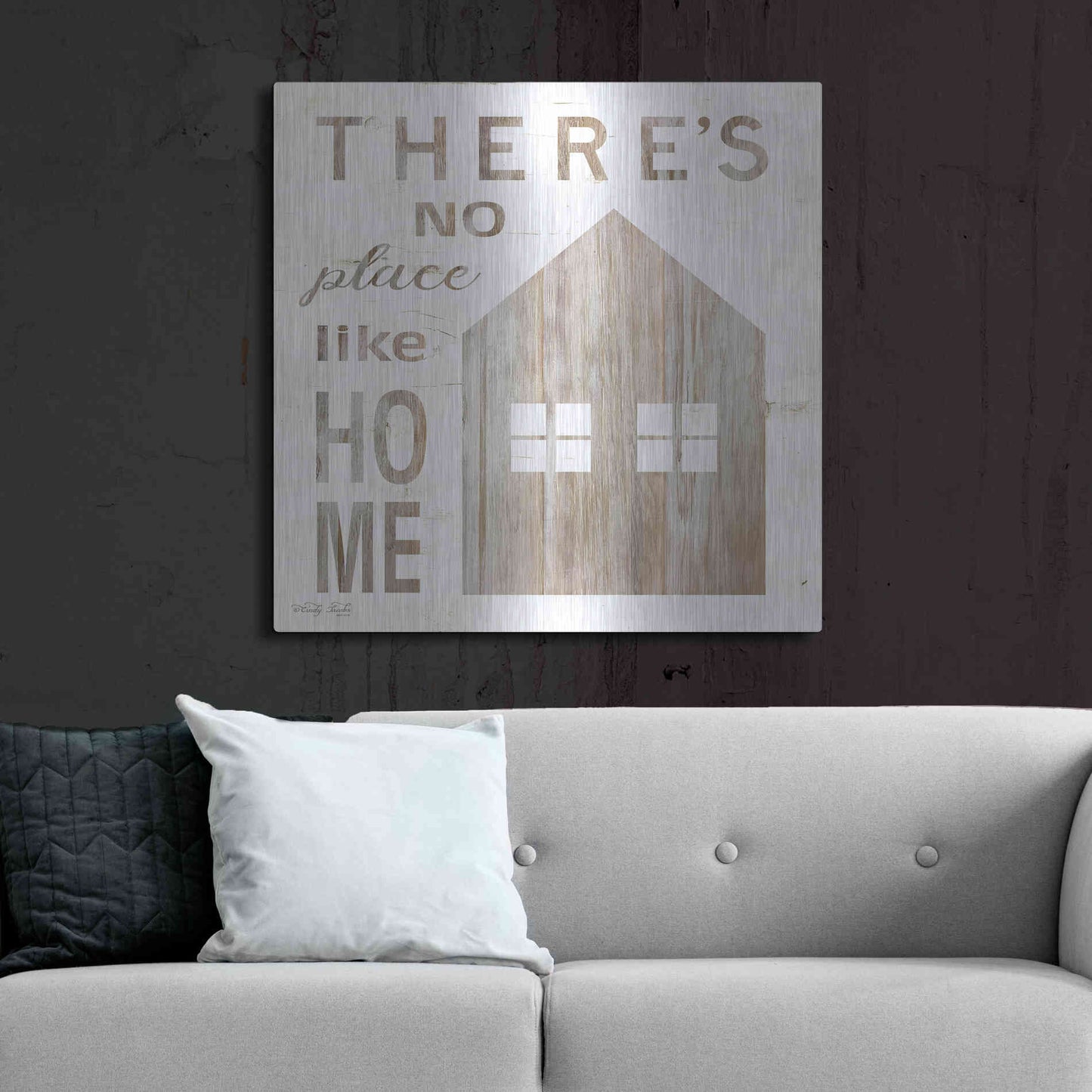 Luxe Metal Art 'There's No Place Like Home' by Cindy Jacobs, Metal Wall Art,36x36