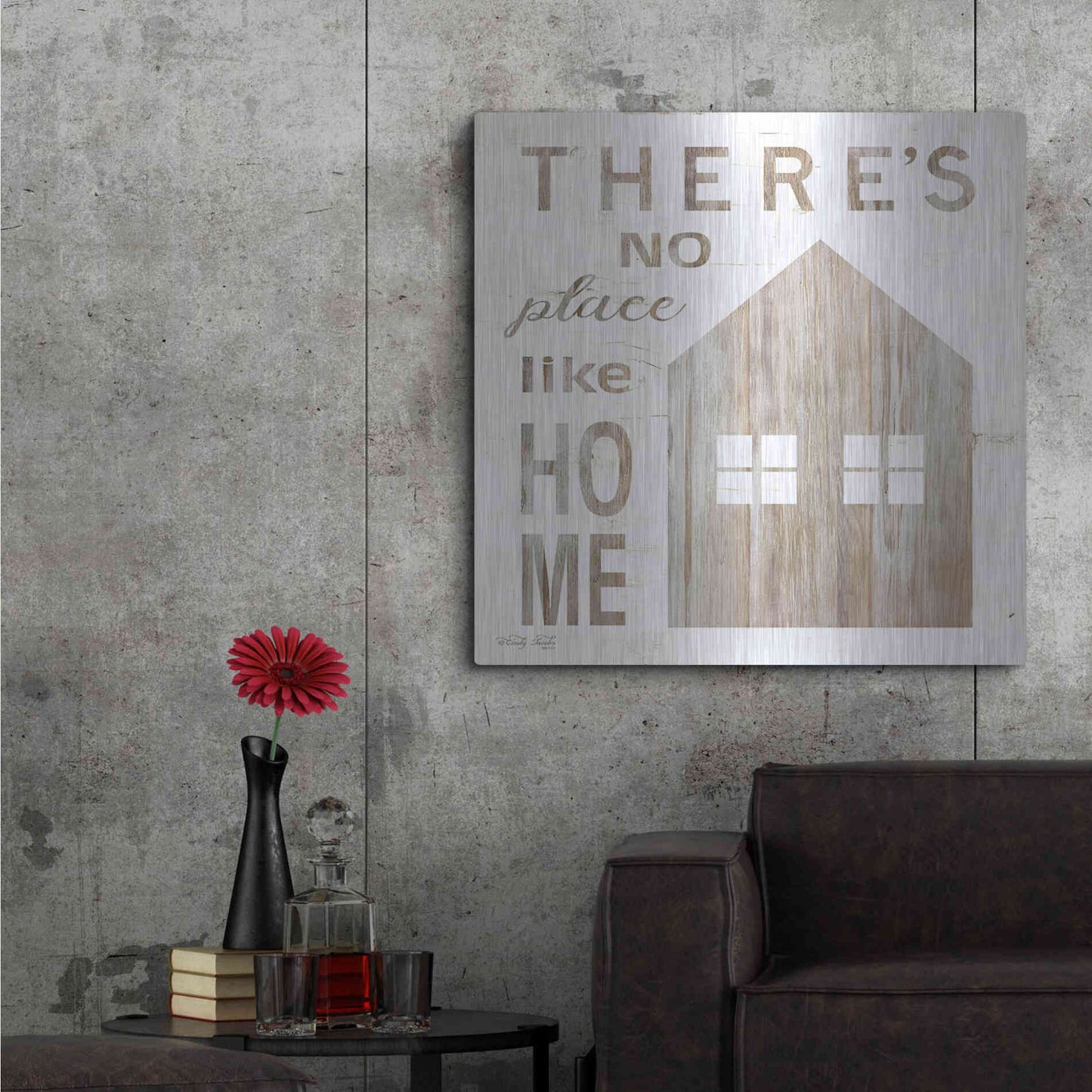 Luxe Metal Art 'There's No Place Like Home' by Cindy Jacobs, Metal Wall Art,36x36