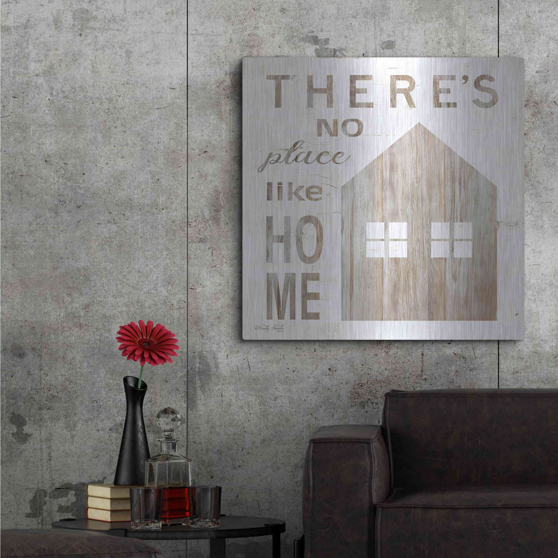 Luxe Metal Art 'There's No Place Like Home' by Cindy Jacobs, Metal Wall Art,36x36