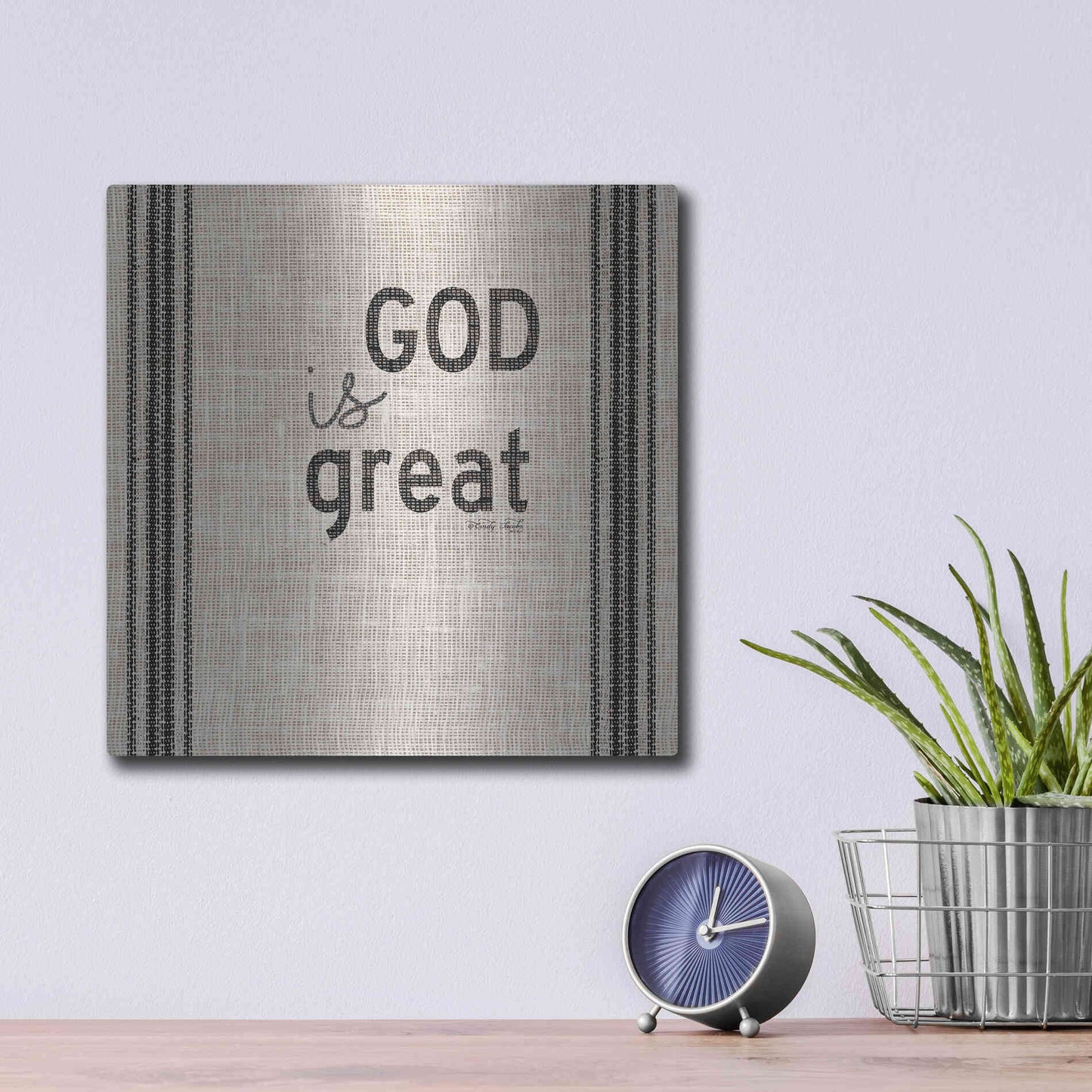 Luxe Metal Art 'God is Great' by Cindy Jacobs, Metal Wall Art,12x12