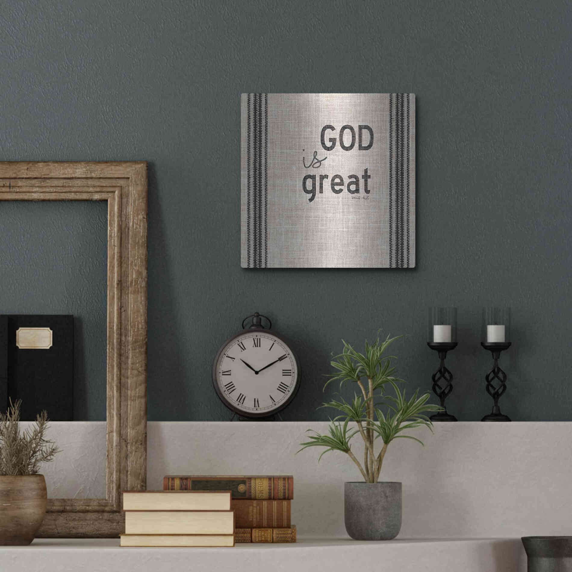 Luxe Metal Art 'God is Great' by Cindy Jacobs, Metal Wall Art,12x12