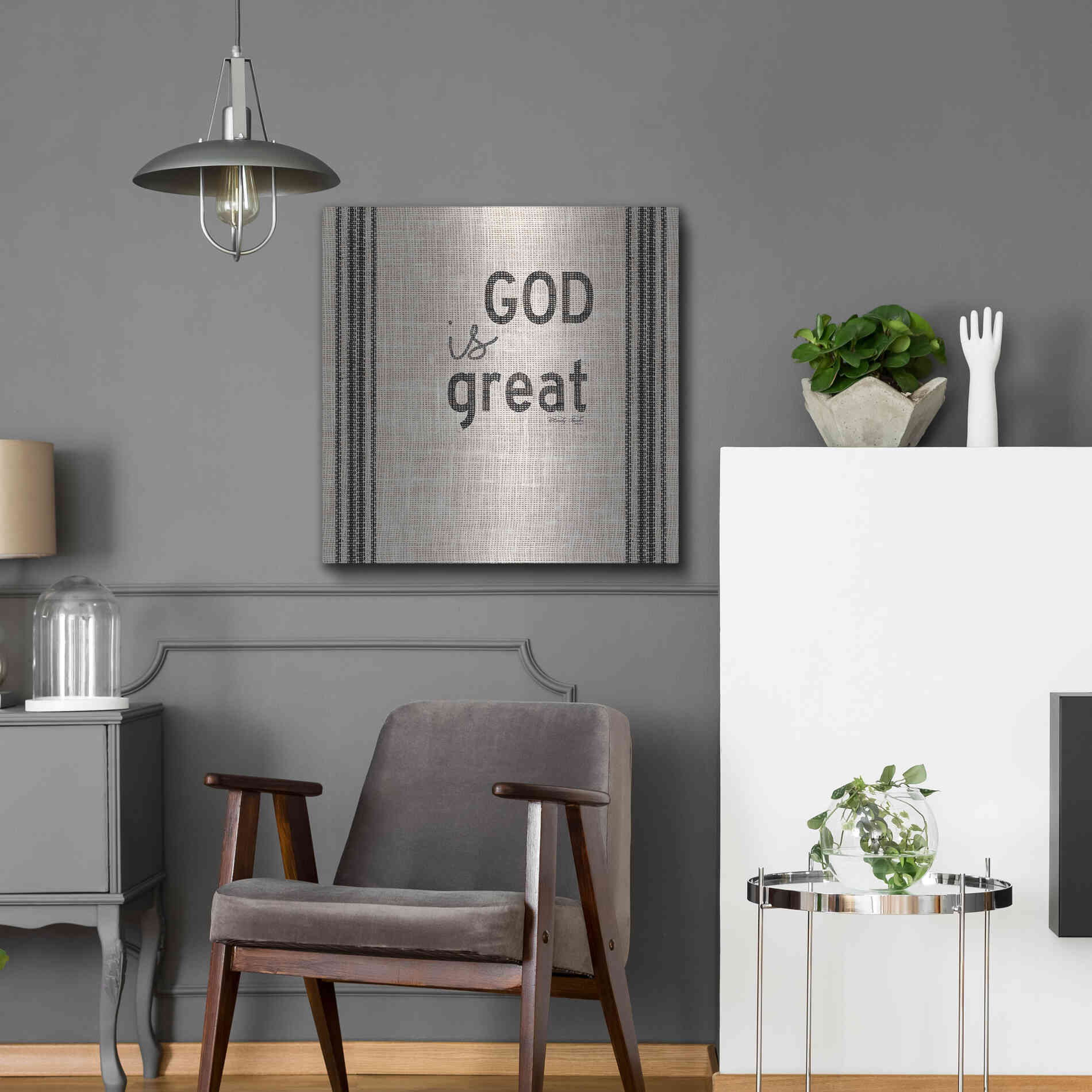 Luxe Metal Art 'God is Great' by Cindy Jacobs, Metal Wall Art,24x24