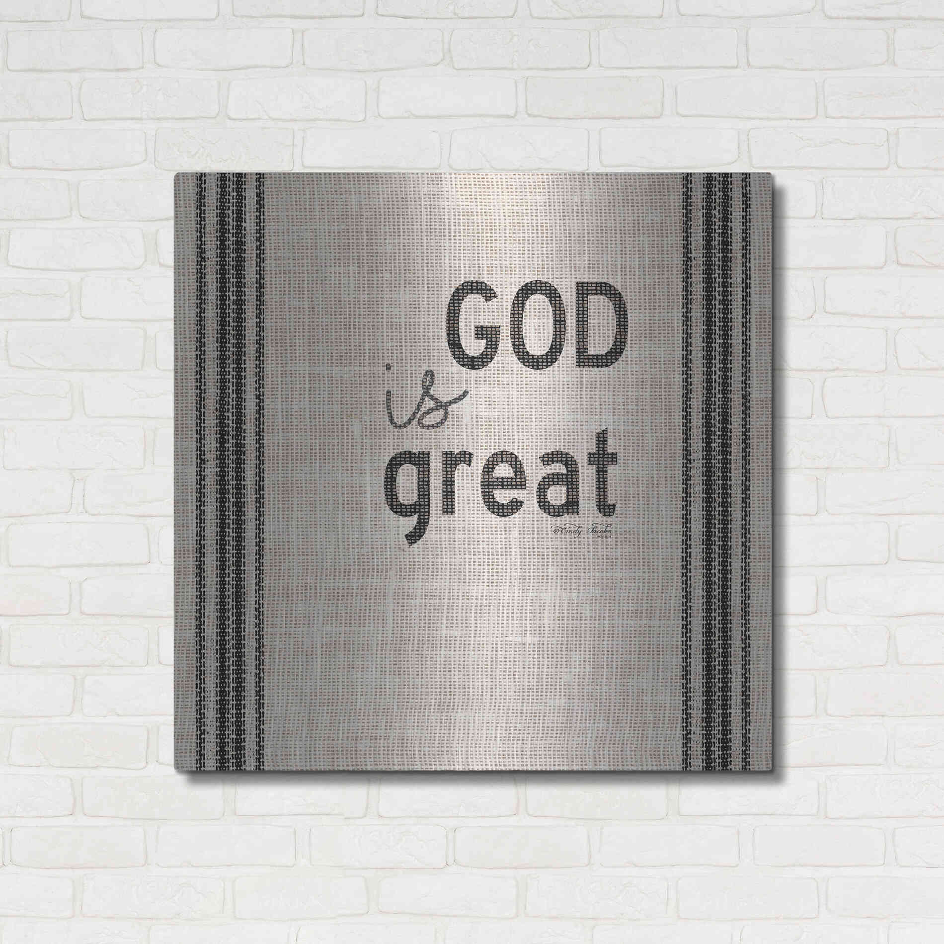 Luxe Metal Art 'God is Great' by Cindy Jacobs, Metal Wall Art,36x36