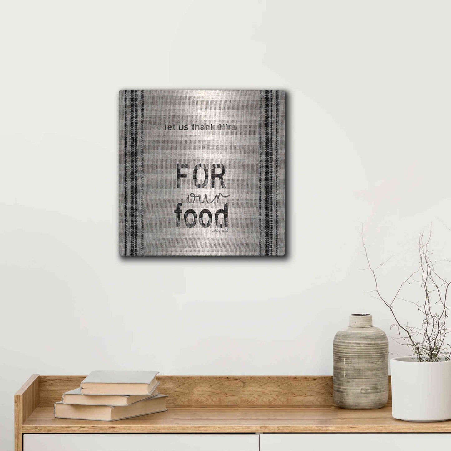 Luxe Metal Art 'Let Us Thank Him' by Cindy Jacobs, Metal Wall Art,12x12