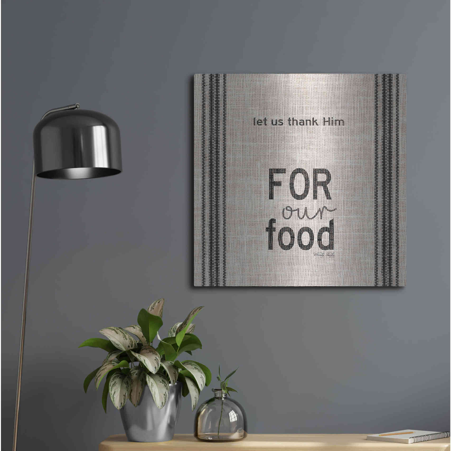 Luxe Metal Art 'Let Us Thank Him' by Cindy Jacobs, Metal Wall Art,24x24