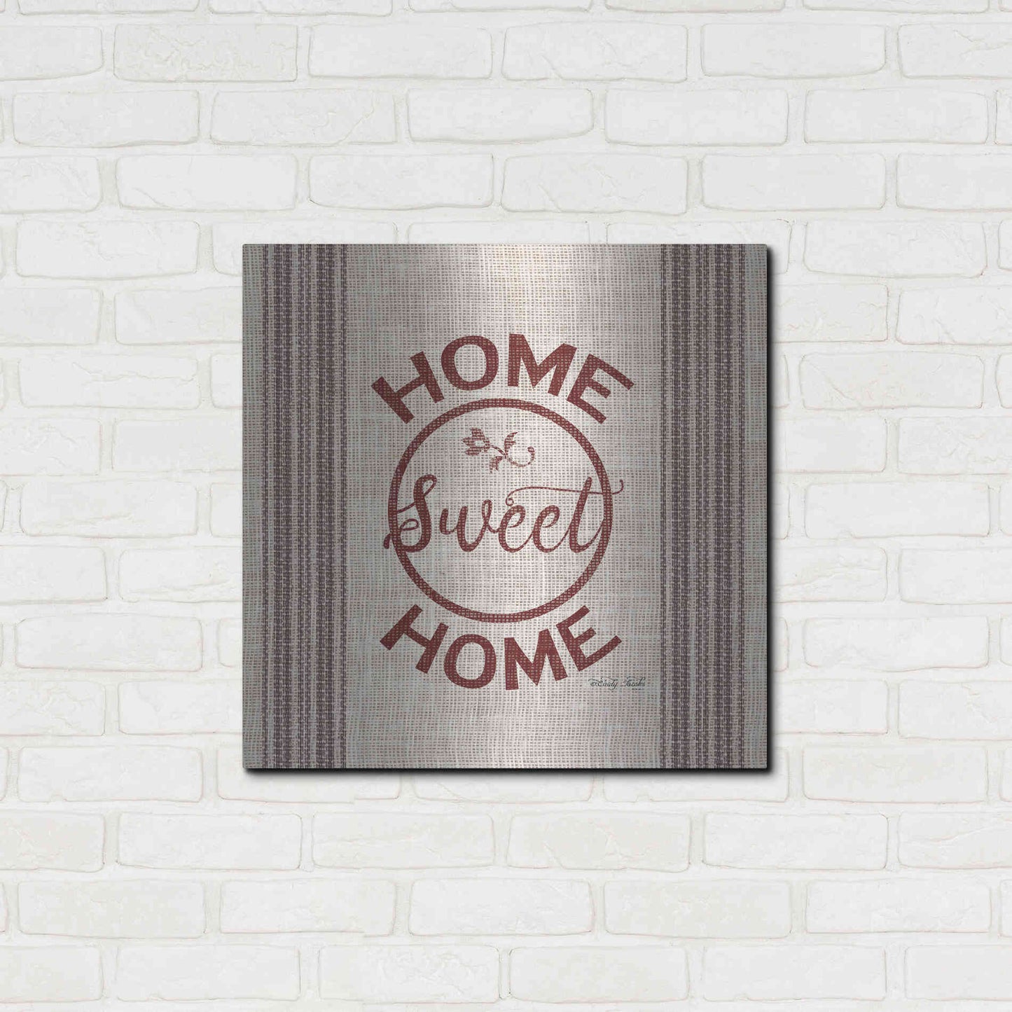 Luxe Metal Art 'Home Sweet Home Embroidery' by Cindy Jacobs, Metal Wall Art,24x24