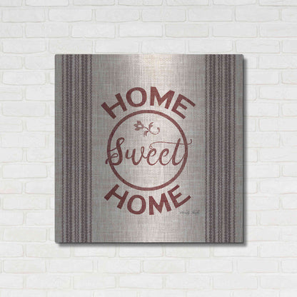 Luxe Metal Art 'Home Sweet Home Embroidery' by Cindy Jacobs, Metal Wall Art,36x36