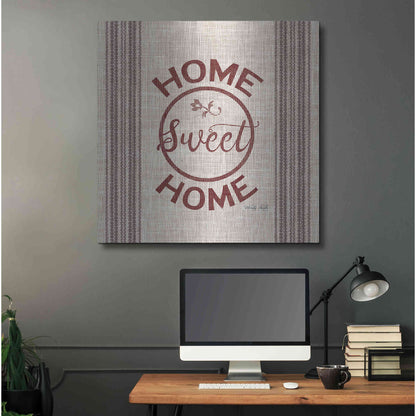 Luxe Metal Art 'Home Sweet Home Embroidery' by Cindy Jacobs, Metal Wall Art,36x36