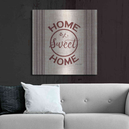 Luxe Metal Art 'Home Sweet Home Embroidery' by Cindy Jacobs, Metal Wall Art,36x36