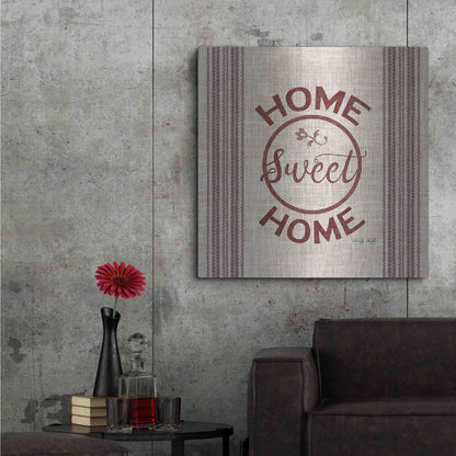 Luxe Metal Art 'Home Sweet Home Embroidery' by Cindy Jacobs, Metal Wall Art,36x36