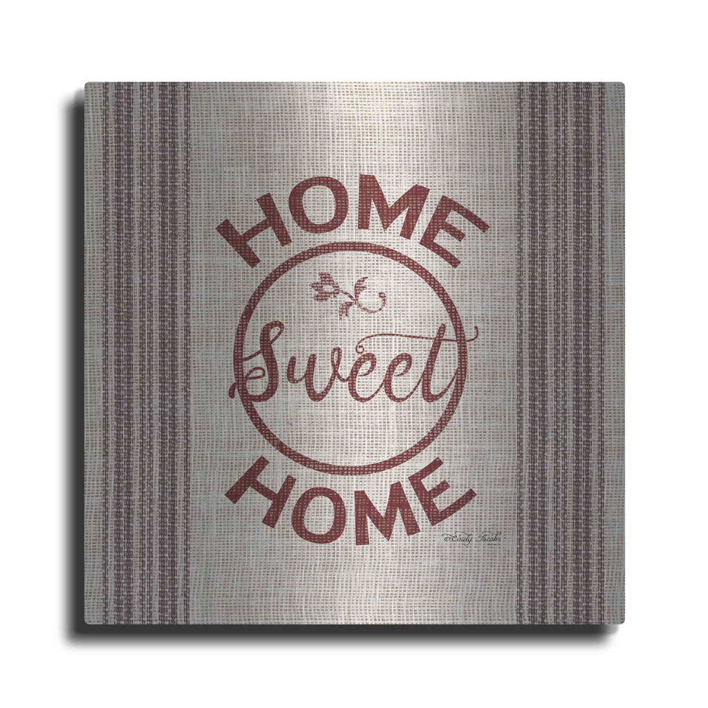 Luxe Metal Art 'Home Sweet Home Embroidery' by Cindy Jacobs, Metal Wall Art