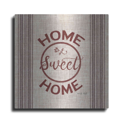 Luxe Metal Art 'Home Sweet Home Embroidery' by Cindy Jacobs, Metal Wall Art
