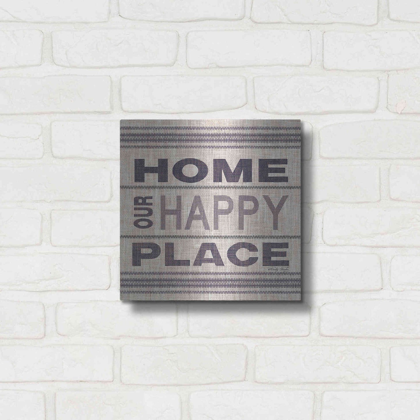Luxe Metal Art 'Home - Our Happy Place' by Cindy Jacobs, Metal Wall Art,12x12