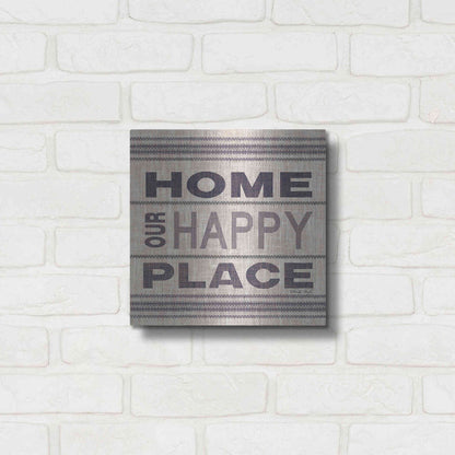 Luxe Metal Art 'Home - Our Happy Place' by Cindy Jacobs, Metal Wall Art,12x12